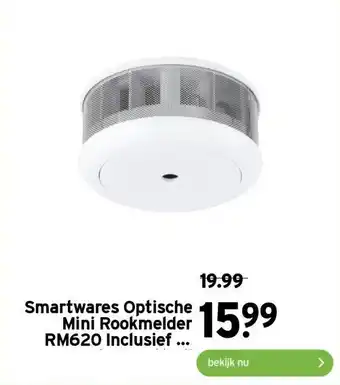 GAMMA Smartwares Optische Mini Rookmelder RM620 Inclusief 10 jaar Batterij aanbieding