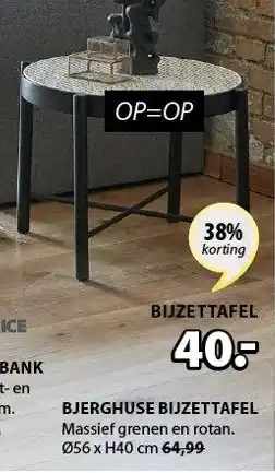 Jysk BJERGHUSE BIJZETTAFEL aanbieding