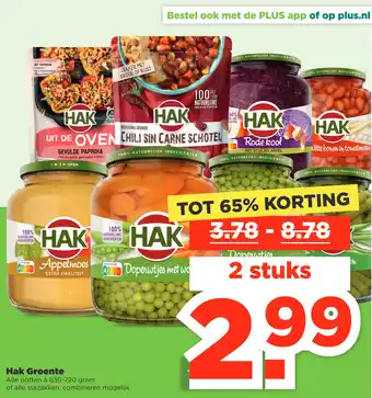 PLUS Hak Groente aanbieding