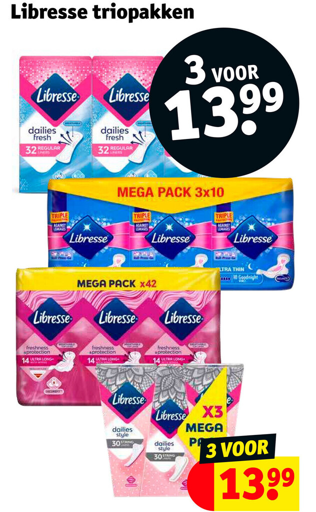 Libresse triopakken aanbieding bij Kruidvat