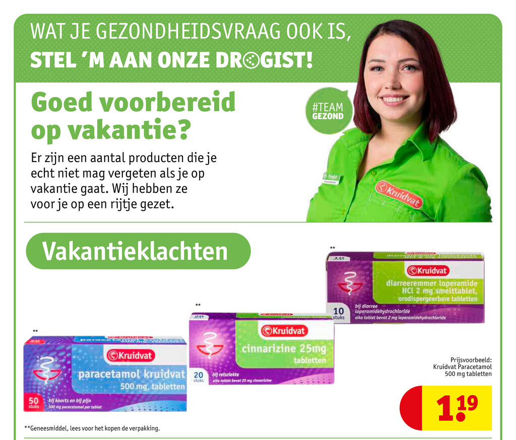 Paracetamol 500 mg tabletten aanbieding bij Kruidvat