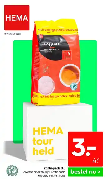 HEMA Koffiepads XL 56 stuks aanbieding