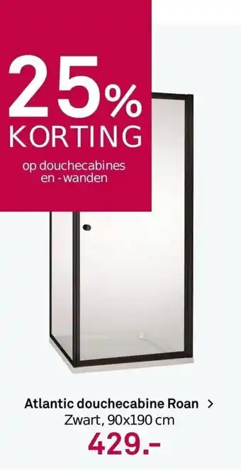 Karwei Atlantic douchecabine roan zwart, 90x190CM aanbieding