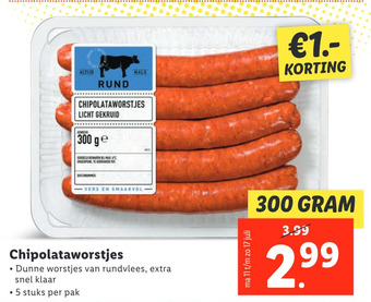 Lidl Chipolataworstjes aanbieding