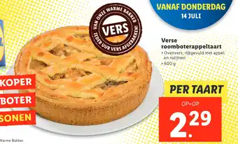 Lidl Verse roomboterappeltaart aanbieding