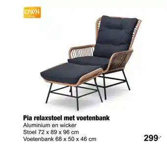 Tuincentrum De Boet Pia relaxstoel met voetenbank aanbieding