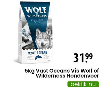 Zooplus 5kg Vast Oceans Vis Wolf of Wilderness Hondenvoer aanbieding