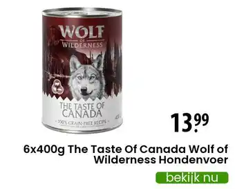 Zooplus 6x400g The Taste Of Canada Wolf of Wilderness Hondenvoer aanbieding