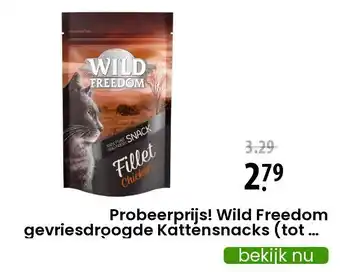 Zooplus Probeerprijs! Wild Freedom gevriesdroogde Kattensnacks (tot 60 g) -  Filet Snacks Kip Graanvrij aanbieding