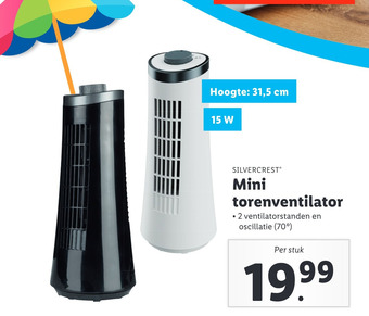 Lidl SILVERCREST Mini torenventilator aanbieding