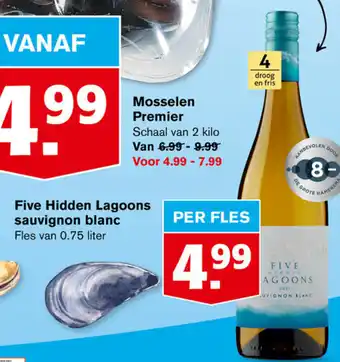 Hoogvliet Five Hidden Lagoons sauvignon blanc 0.75L aanbieding