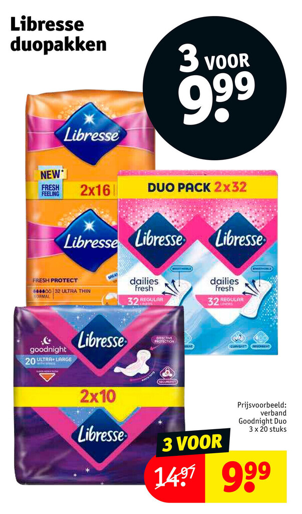 Libresse duopakken aanbieding bij Kruidvat