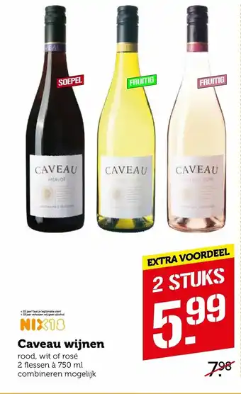 Coop Caveau wijnen 2*750 ml aanbieding