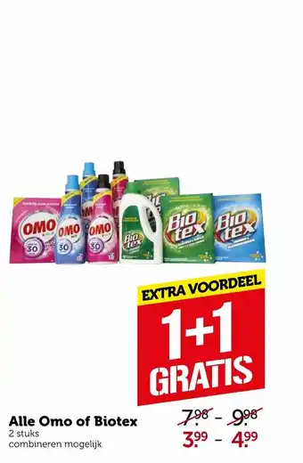 Coop Alle Omo of Biotex 2 st aanbieding