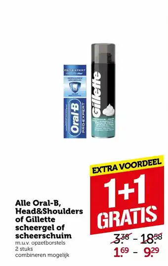 Coop Alle Oral-B, Head&Shoulders of Gillette scheergel of scheerschuim 2 st aanbieding