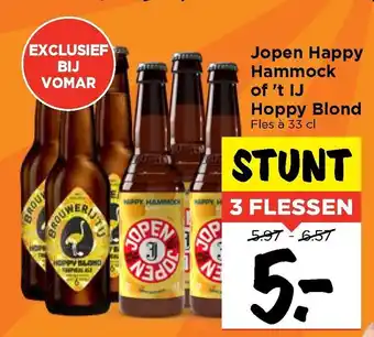 Vomar Voordeelmarkt Jopen Happy Hammock of 't IJ Hoppy Blond  3*330 ml aanbieding