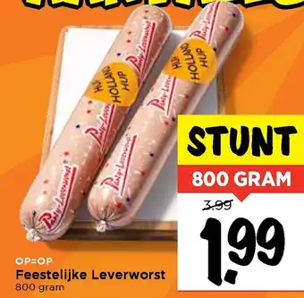 Vomar Voordeelmarkt Feestelijke leverworst 800 gr aanbieding