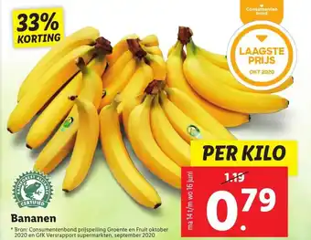 Lidl Bananen 1 kg aanbieding