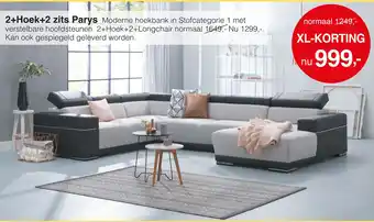 Woonsquare 2+Hoek+2 Zits Parys aanbieding