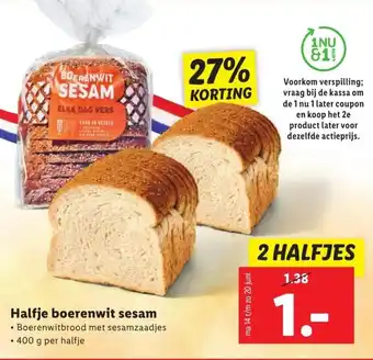 Lidl Halfje boerenwit sesam 2*400g aanbieding