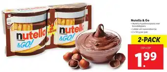 Lidl Nutella & Go 2*52g aanbieding