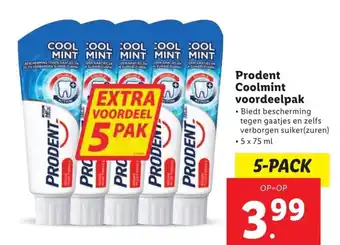 Lidl Prodent Coolmint tandpasta 5*75ml aanbieding