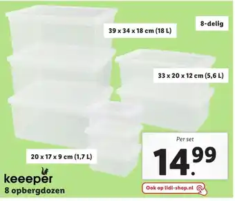 Lidl Keeeper Opbergdozen 8st aanbieding