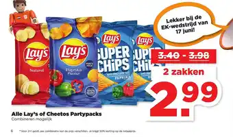 PLUS Alle lay's of cheetos partypacks aanbieding