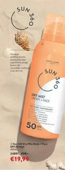 Oriflame Sun 360 dry mist body + face spf 50 high aanbieding