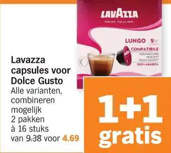 Albert Heijn Lavazza capsules voor Dolce Gusto aanbieding