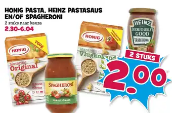 Boon`s Markt Honig pasta, Heinz pastasaus en/of spagheroni aanbieding