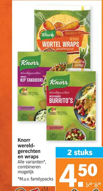 Albert Heijn Knorr wereld- gerechten en wraps aanbieding