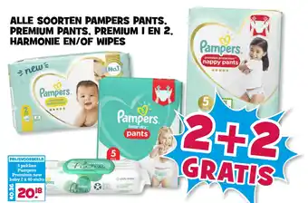 Boon`s Markt Alle soorten Pampers Pants, Premium Pants, Premium 1 en 2, Harmonie en/of Wipes aanbieding