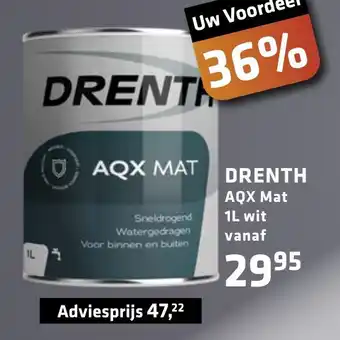 De voordeelmarkt Drenth Aqx Mat 1L Wit aanbieding