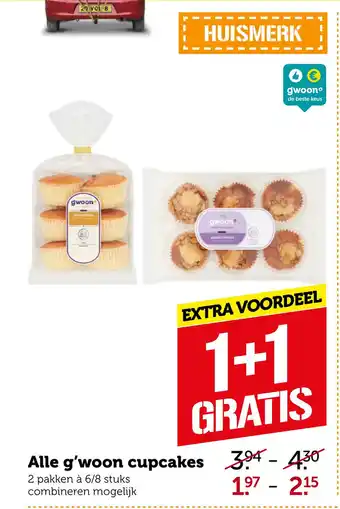 Coop Alle g'woon cupcakes aanbieding