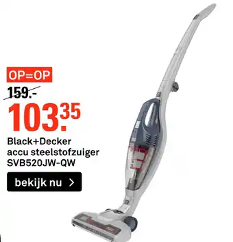 Karwei Black+Decker accu steelstofzuiger SVB520JW-QW aanbieding