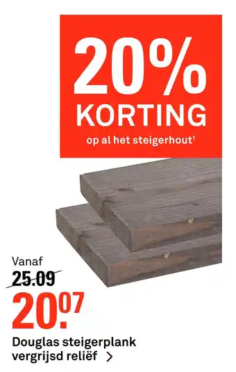 Karwei Douglas steigerplank vergrijsd reliëf aanbieding