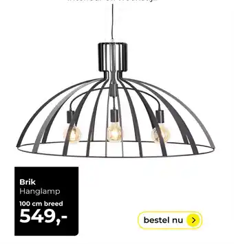 Lampidee Brik - Hanglamp industrie 3 lichts ovaal 100cm antraciet aanbieding