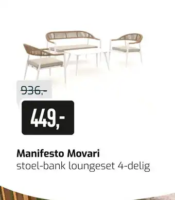 Kees Smit Manifesto Movari stoel-bank loungeset 4-delig aanbieding