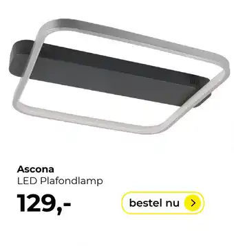 Lampidee Ascona - Plafondlamp 46cm 2700k zwart/nikkel 3 stap dimmer aanbieding