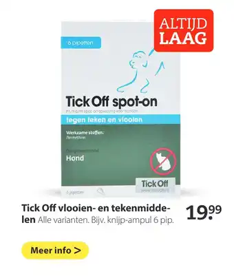 Pets Place Tick Off vlooien- en tekenmiddelen aanbieding