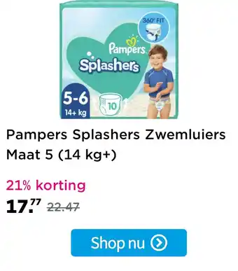 Plein.nl 3x Pampers Splashers Zwemluiers aanbieding