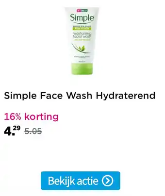 Plein.nl Simple Face Wash Hydraterend 150 ml aanbieding