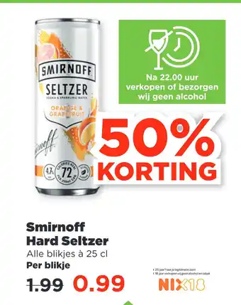 PLUS Smirnoff Hard Seltzer aanbieding