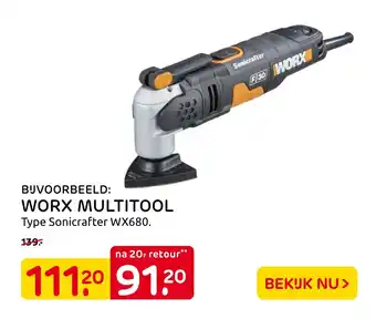 Praxis Worx Multitool Type Sonicrafter Wx680. aanbieding