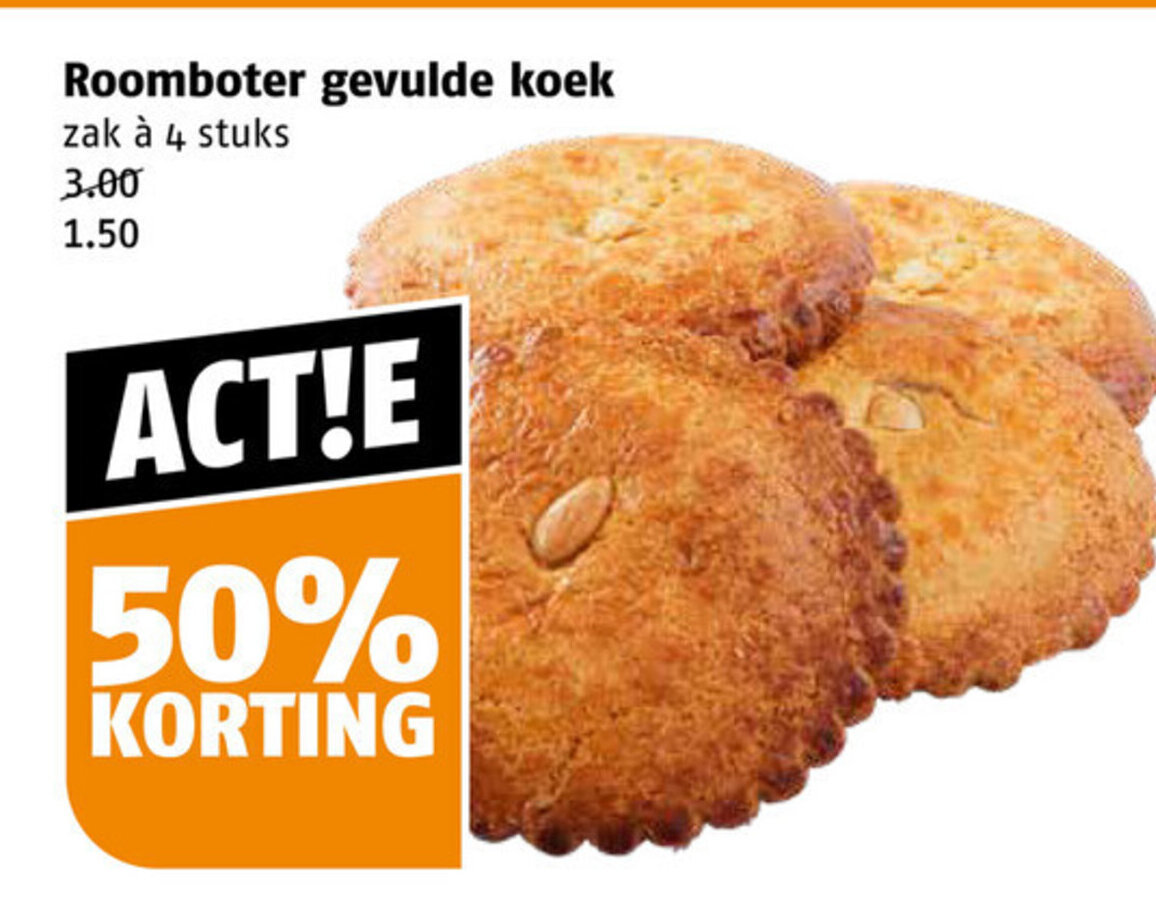 Roomboter gevulde koek aanbieding bij Poiesz