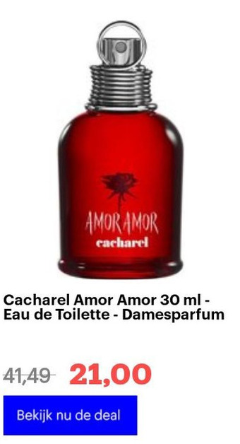 Bol.com Cacharel Amor Amor 30 ml - Eau de Toilette - Damesparfum aanbieding