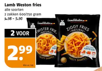 Poiesz Lamb Weston fries 600/750 gram aanbieding