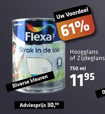 De voordeelmarkt Flexa Strak in de lak Hoogglans of Zijdeglans aanbieding