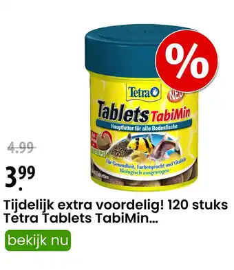 Zooplus Tétra Tablets TabiMin 120 stuks aanbieding